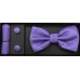 Set papion, batista si butoni liliac simplu 1574